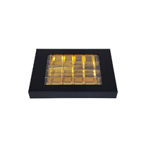 24 Holds Black & Gold Luxury Chocolate Box - 3cm Deep Iconic Cake Art