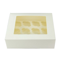 Mini 12 Holds White Cupcake Box With White Base