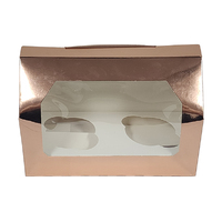 2 Holds Rose Gold Cupcake Box With White Base