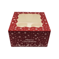 4 Holds Christmas Cupcake Box - 4 Inch Deep Iconic cake Art