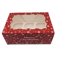 6 Holds Christmas Cupcake Box - 4 Inch Deep Iconic cake Art