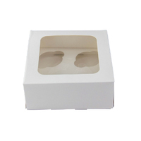 4 Holds White Cupcake Box With White Base