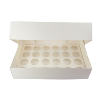 24 Holds White Cupcake Box With White Base - 4 Inch Deep