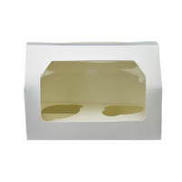 2 Holds White Cupcake Box With White Base