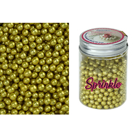 6mm Metallic Gold Edible Cachous Pearls - 100g