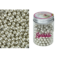 8mm Metallic Silver Edible Cachous Pearls - 100g