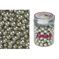 10mm Metallic Silver Edible Cachous Pearls - 100g
