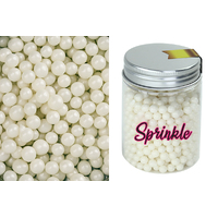 6mm Pearly White Edible Cachous Pearls - 100g