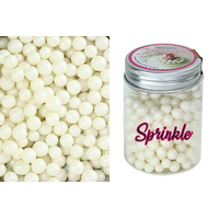 8mm Pearly White Edible Cachous Pearls - 100g