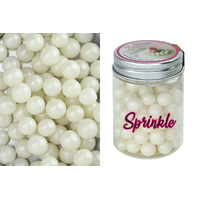 10mm Pearly White Edible Cachous Pearls - 100g