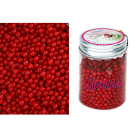 4mm Shiny Red Edible Cachous Pearls - 100g