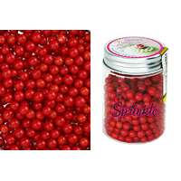 6mm Shiny Red Edible Cachous Pearls - 100g