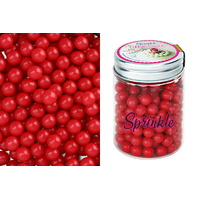 8mm Shiny Red Edible Cachous Pearls - 100g