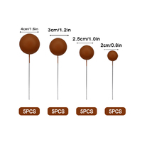 Caramel Brown Matte Ball Toppers 20pcs