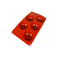 5 Cavity - Hemisphere 80mm - Chocolate Silicone Mould  D-001