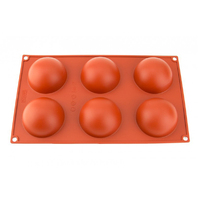 6 Cavity - Hemisphere 70mm - Chocolate Silicone Mould- D-002