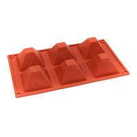 6 Cavity - Pyramid Silicone Chocolate Mould D-007