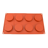 8 Cavity - Flat Disc Silicone Chocolate Mould - D-029