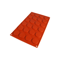 24 Cavity - Flat Coin Disc Cake Tray Round Silicone Chocolate Mould- D-030