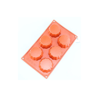 6 Cavity - Fluted Silicone Chocolate Mold-D-035