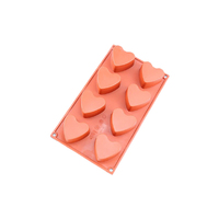 8 Cavity - Heart Silicone Chocolate Mold-D-040