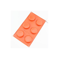 6 Cavity - Flat Disc Silicone Chocolate Mold - D-046