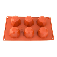 6 Cavity - Round Jewel Silicone Chocolate Mold Flexible Baking Mould - D-049