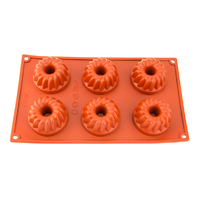 6 Cavity - Kugelhopf Silicone Chocolate Mold -D-058