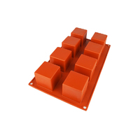 8 Cavity - Square Cube Large Silicone Chocolate Mold D-098