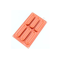 6 Cavity - Long Oval Silicone Chocolate Mold D-102