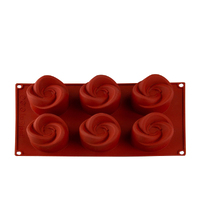 6 Cavity - Swirl Flexible Silicone Mold - D-112