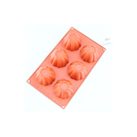 6 Cavity - Fluted Silicone Chocolate Mold D-115