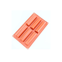 6 Cavity - Plain Log Silicone Chocolate Mold D-116