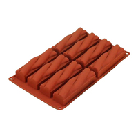 8 Cavity - Twisted Log Silicone Chocolate Mold D-117