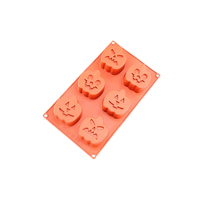 6 Cavity - Jack-O-Lantern Silicone Chocolate Mold D-122