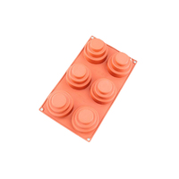 6 Cavity - Flat Top Circle Silicone Chocolate Mold D-124