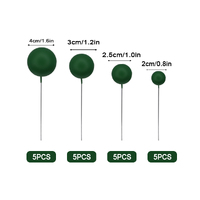 Dark Green Matte Ball Toppers 20pcs