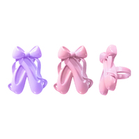 Ballet Slipper Cupcake Rings - Girl Pink Purple Cupcake Rings - 6Pieces