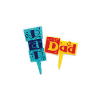 12Pc Dad Cupcake Picks 