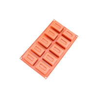 10 Cavity - Hidden Rectangle Silicone Chocolate Mold G-091