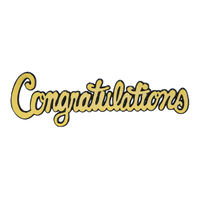 Congratulations - Gold -  Cake Decorating Topper - One Piece