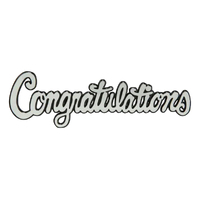 Congratulations - Silver -  Cake Decorating Topper - One Piece