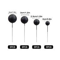 Glitter Black Ball Topper 20Pcs