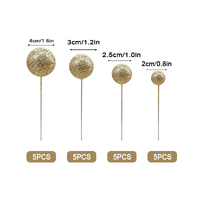 Glitter Gold Ball Topper 20Pcs