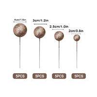 Glitter Rose Gold Ball Topper 20Pcs