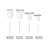 Glitter White Ball Topper 20Pcs