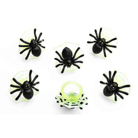 Spider & Web Glow-In-The-Dark Cupcake Rings (Set Of 10)