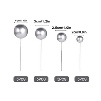 Metallic Silver Ball Topper 20Pcs