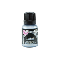 Metallic Food Paint - Dark Silver - Rainbow Dust