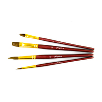 Premium Paint Brush Set 014 Flat 8 12 Round 8 12 4 Pony Hairbrushes